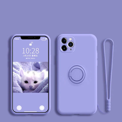 Phone Case Liquid Silicone Ring Holder Matte Dirt-Resistant Finish