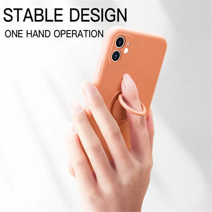 Phone Case Liquid Silicone Ring Holder Matte Dirt-Resistant Finish