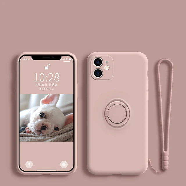 Phone Case Liquid Silicone Ring Holder Matte Dirt-Resistant Finish