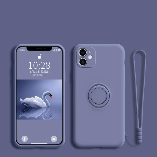Phone Case Liquid Silicone Ring Holder Matte Dirt-Resistant Finish