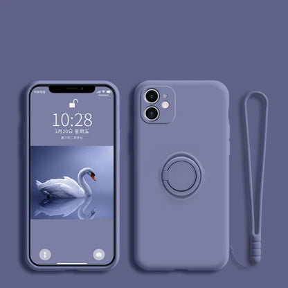 Phone Case Liquid Silicone Ring Holder Matte Dirt-Resistant Finish