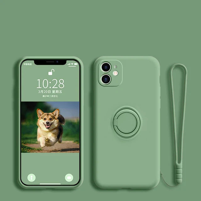 Phone Case Liquid Silicone Ring Holder Matte Dirt-Resistant Finish