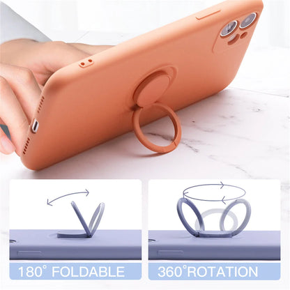Phone Case Liquid Silicone Ring Holder Matte Dirt-Resistant Finish