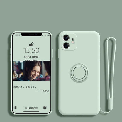 Phone Case Liquid Silicone Ring Holder Matte Dirt-Resistant Finish