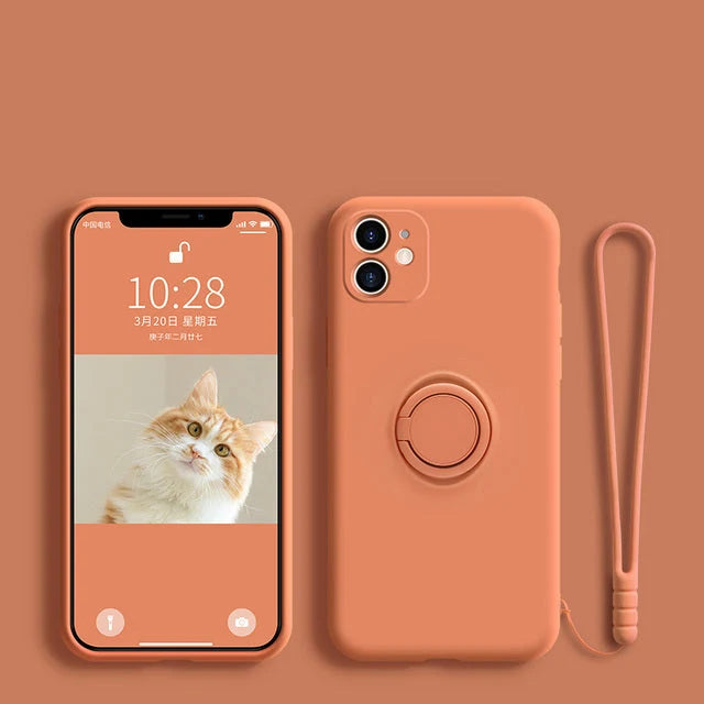 Phone Case Liquid Silicone Ring Holder Matte Dirt-Resistant Finish