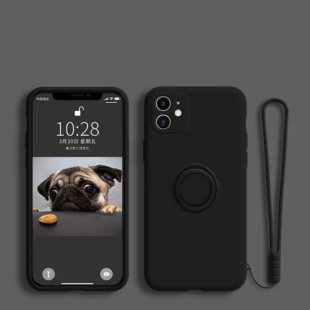 Phone Case Liquid Silicone Ring Holder Matte Dirt-Resistant Finish