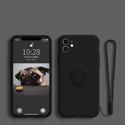 Phone Case Liquid Silicone Ring Holder Matte Dirt-Resistant Finish