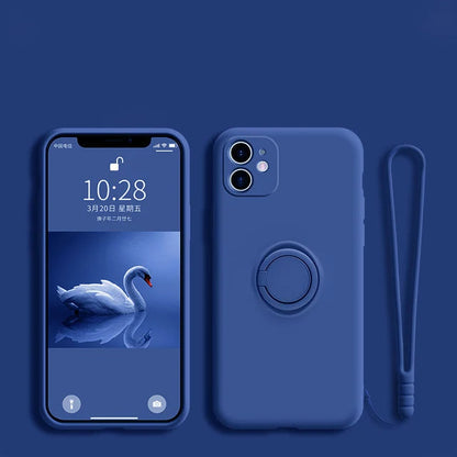 Phone Case Liquid Silicone Ring Holder Matte Dirt-Resistant Finish