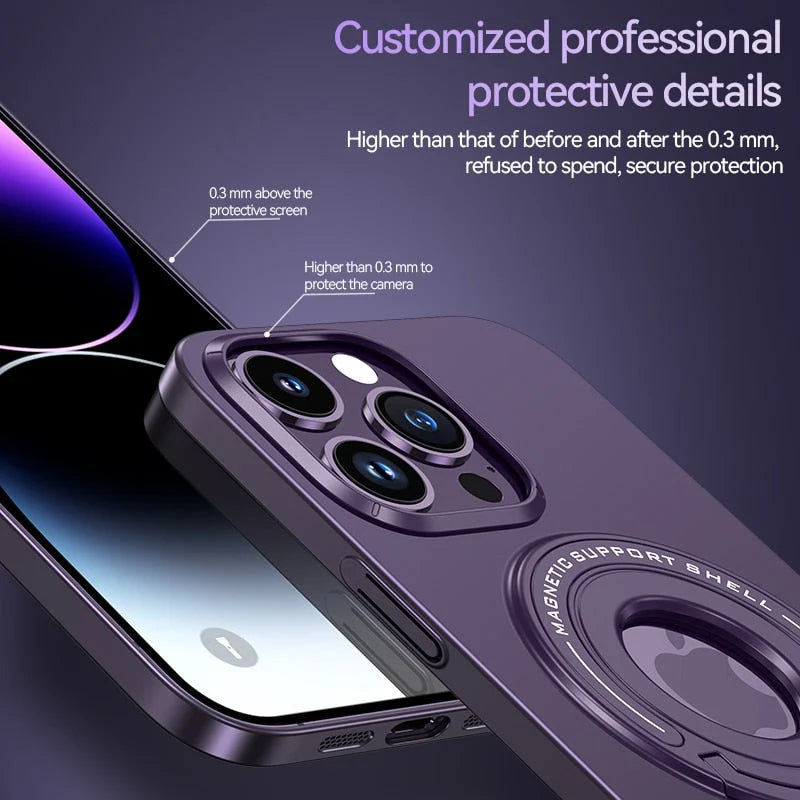 Phone Case Magnetic Ring Stand Wireless Charging Compatible