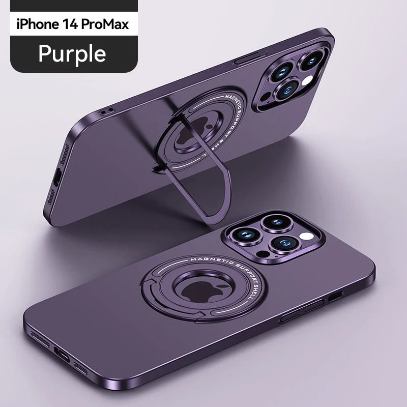 Phone Case Magnetic Ring Stand Wireless Charging Compatible