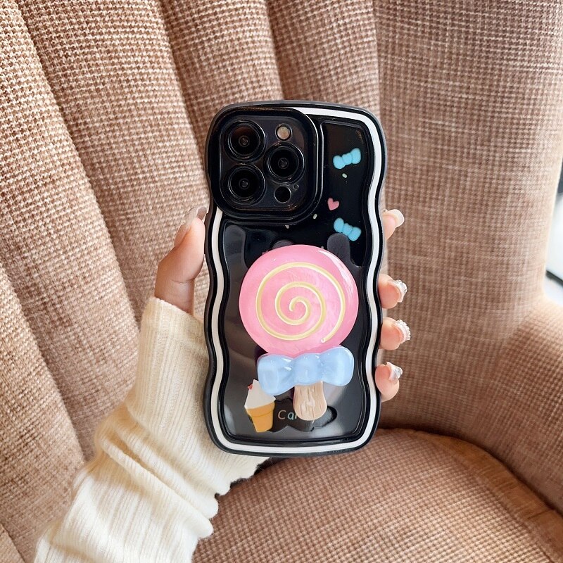 Phone Case Raised 3D Heart Shock-Resistant Soft TPU