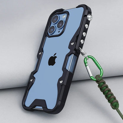 Phone Case Shockproof Alloy Frame Non-Slip Grip Anti-Fingerprint Matte Finish