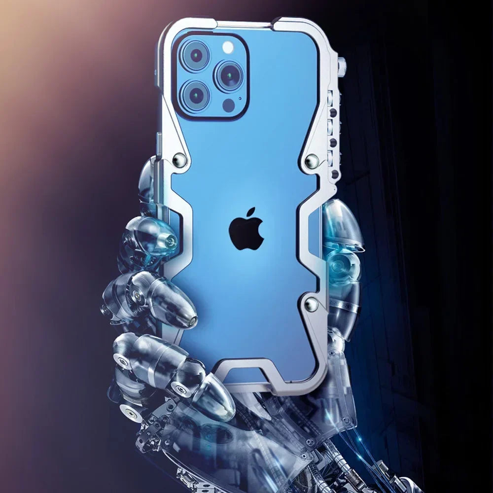 Phone Case Shockproof Alloy Frame Non-Slip Grip Anti-Fingerprint Matte Finish