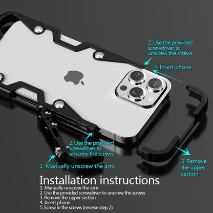 Phone Case Shockproof Alloy Frame Non-Slip Grip Anti-Fingerprint Matte Finish