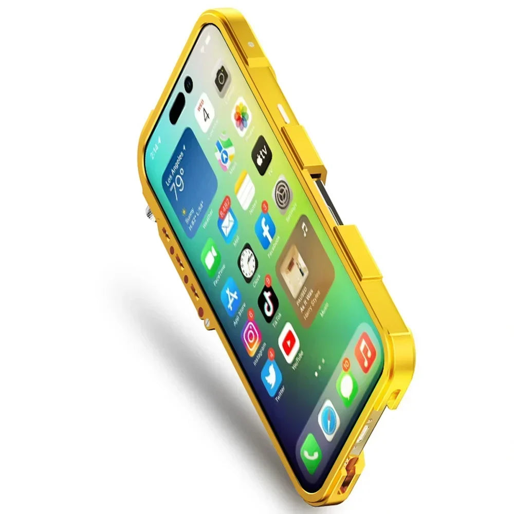 Phone Case Shockproof Alloy Frame Non-Slip Grip Anti-Fingerprint Matte Finish