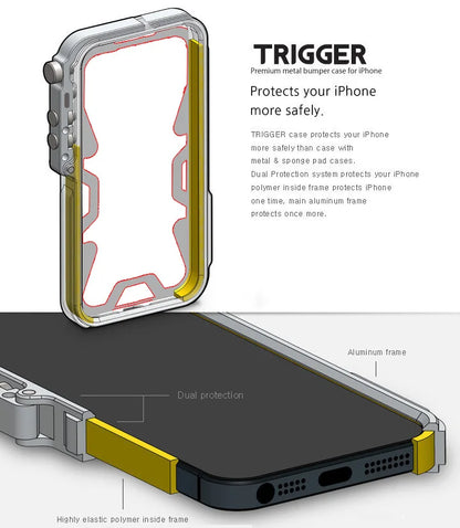 Phone Case Shockproof Alloy Frame Non-Slip Grip Anti-Fingerprint Matte Finish