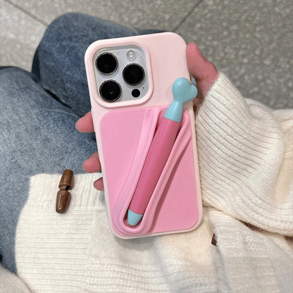Phone Case Silicone Built-In Stylus Holder Matte Finish