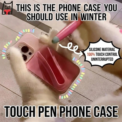 Phone Case Silicone Built-In Stylus Holder Matte Finish