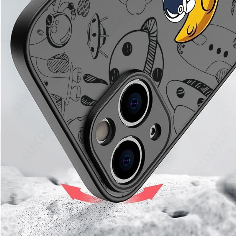 Phone Case Transparent Acrylic Astronaut Design Scratch-Resistant