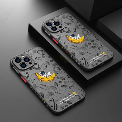 Phone Case Transparent Acrylic Astronaut Design Scratch-Resistant