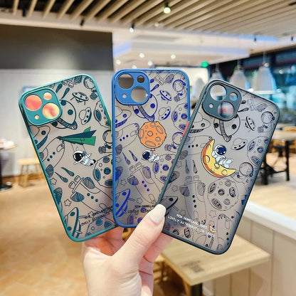 Phone Case Transparent Acrylic Astronaut Design Scratch-Resistant