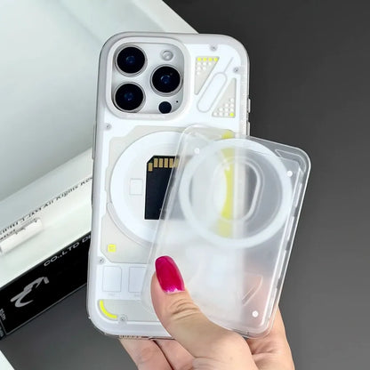 Phone Case Transparent Memory Chip Design Shock-Absorbing Edges Slim Profile