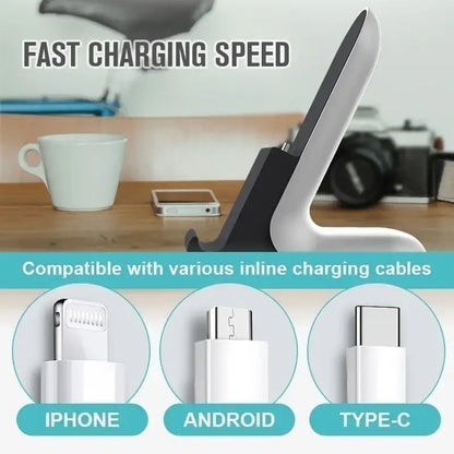 Phone Charging Stand Cable Management Case-Compatible Non-Slip Base