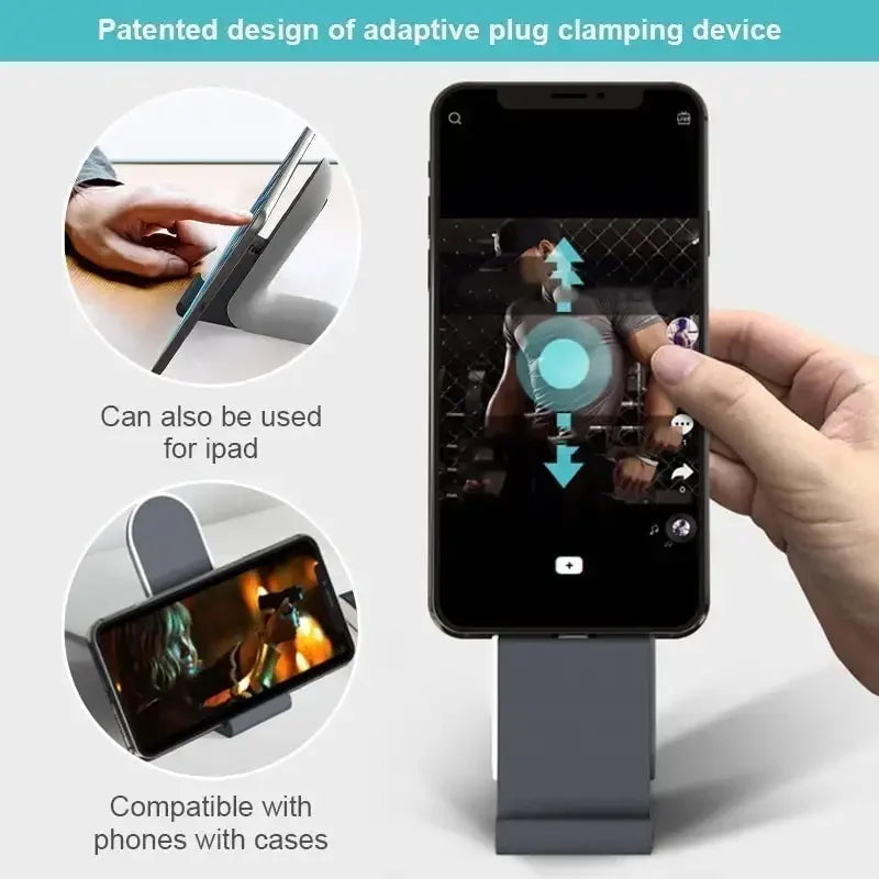 Phone Charging Stand Cable Management Case-Compatible Non-Slip Base