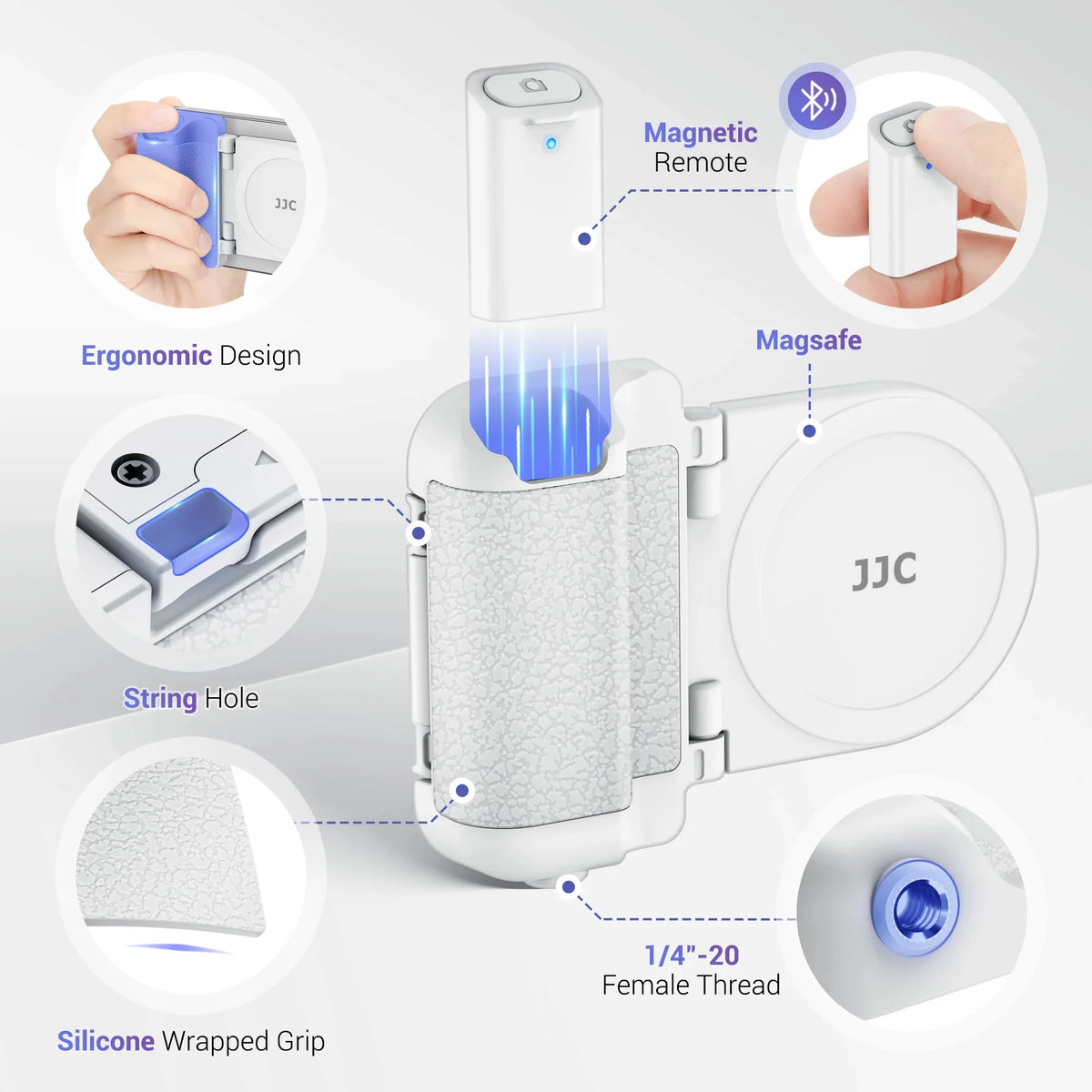 Phone Holder Magnetic Foldable Stand With Bluetooth Remote