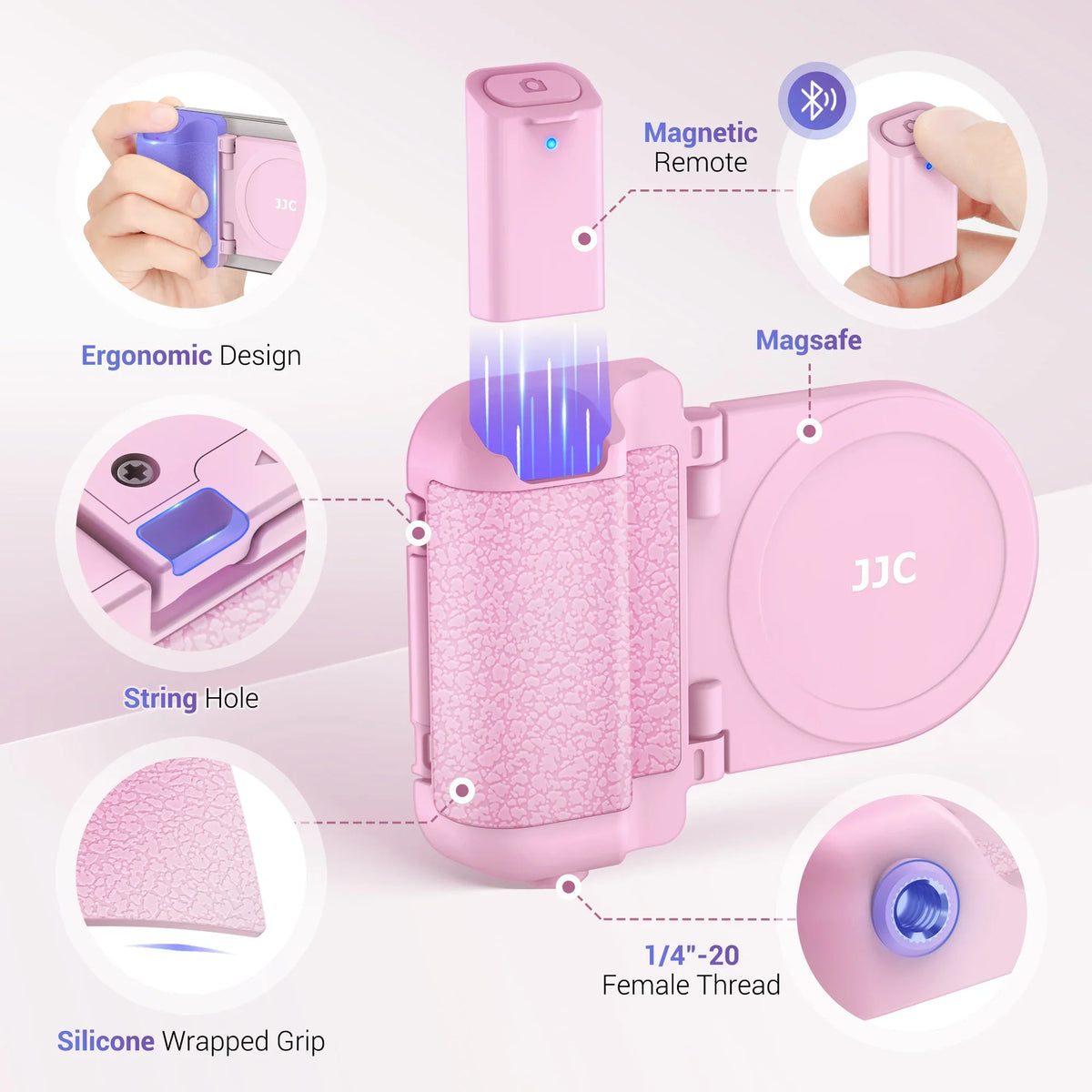 Phone Holder Magnetic Foldable Stand With Bluetooth Remote