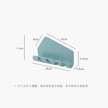 Phone Holder Organizer Wall-Mounted Adhesive 4 Hooks