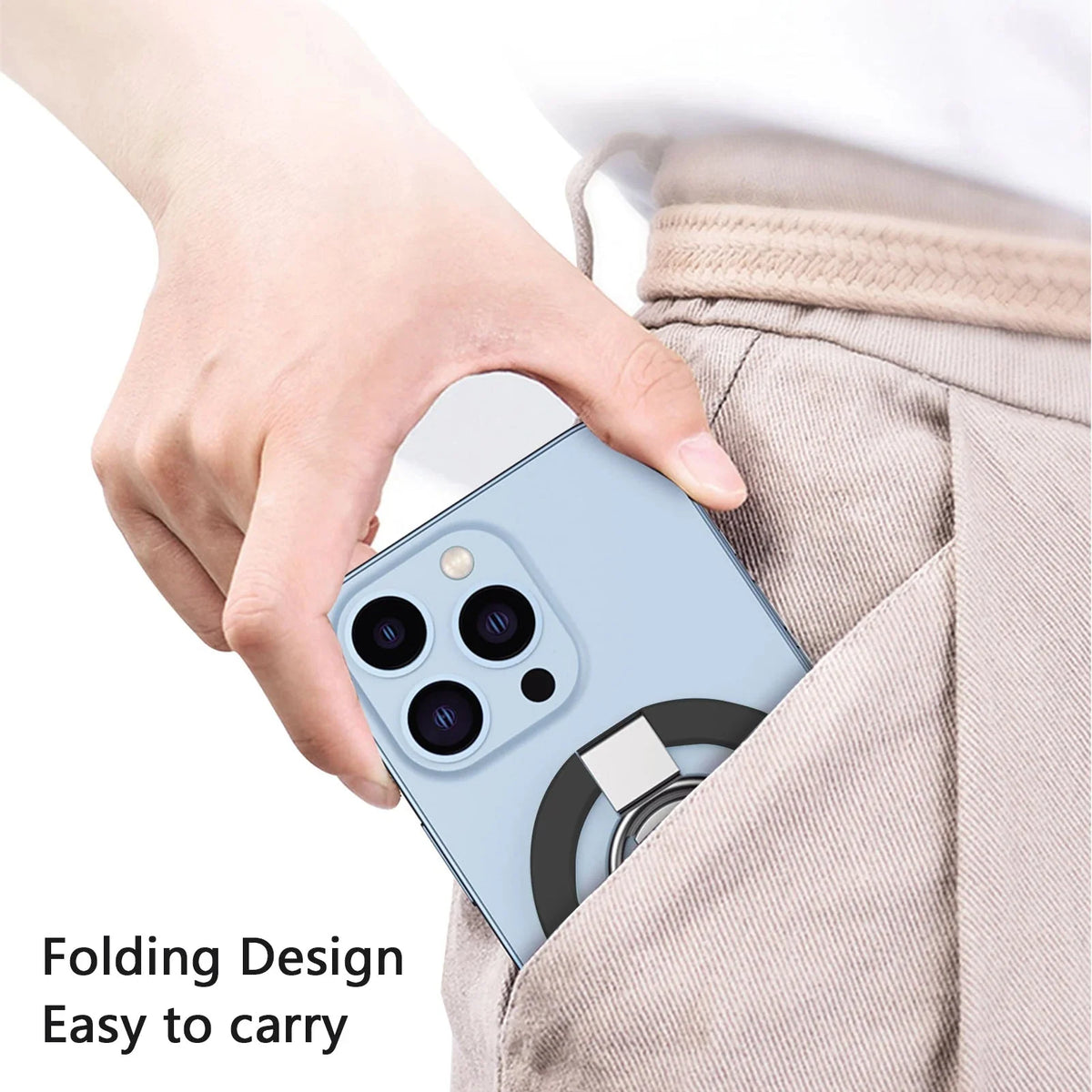Phone Ring Holder Magnetic Hands-Free Stand & Secure Grip