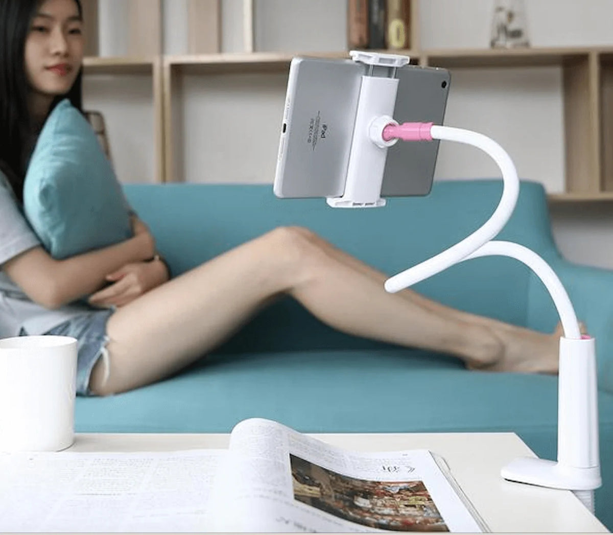Phone & Tablet Stand Adjustable Height Portrait or Landscape Viewing