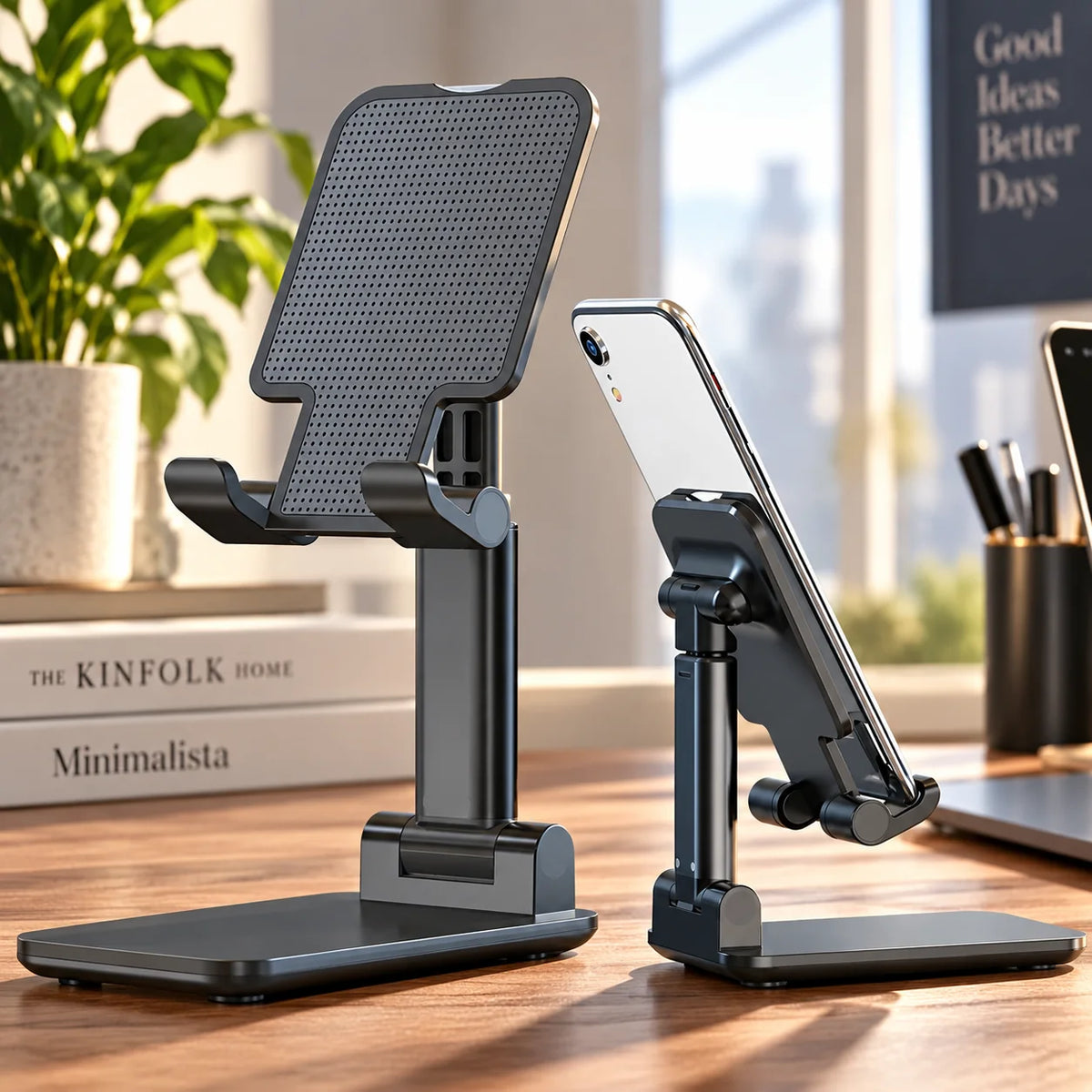 Phone & Tablet Stand Foldable Adjustable Non-Slip Silicone