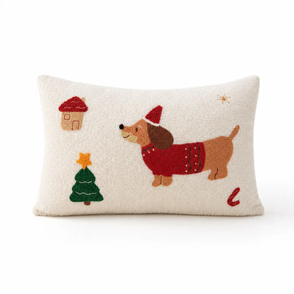 Pillow Cover Embroidered Wreath & Sequins