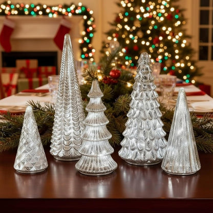 Pinecone Lights Warm LED Mercury Glass Set of 5