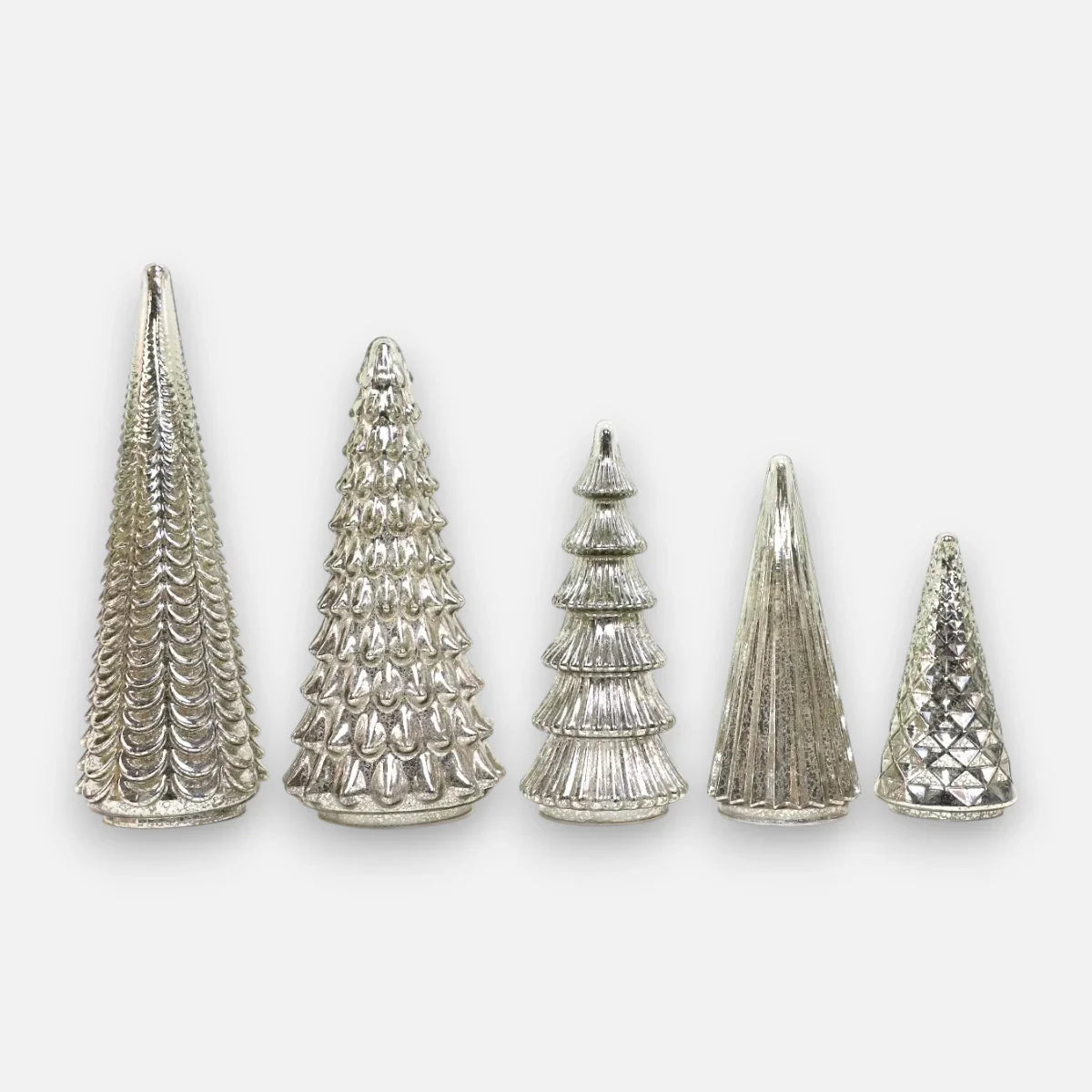 Pinecone Lights Warm LED Mercury Glass Set of 5