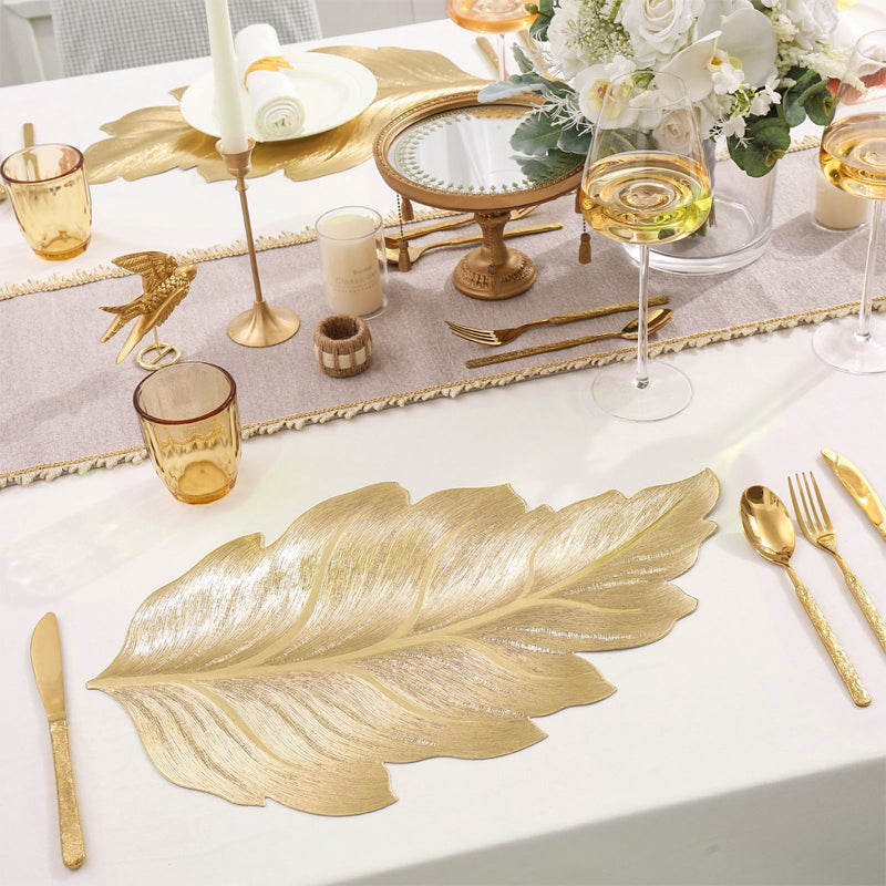 Placemat 3D Embossed Leaf Non-Slip Heat-Resistant
