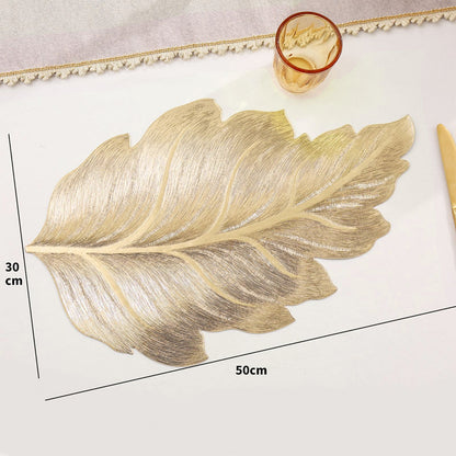 Placemat 3D Embossed Leaf Non-Slip Heat-Resistant