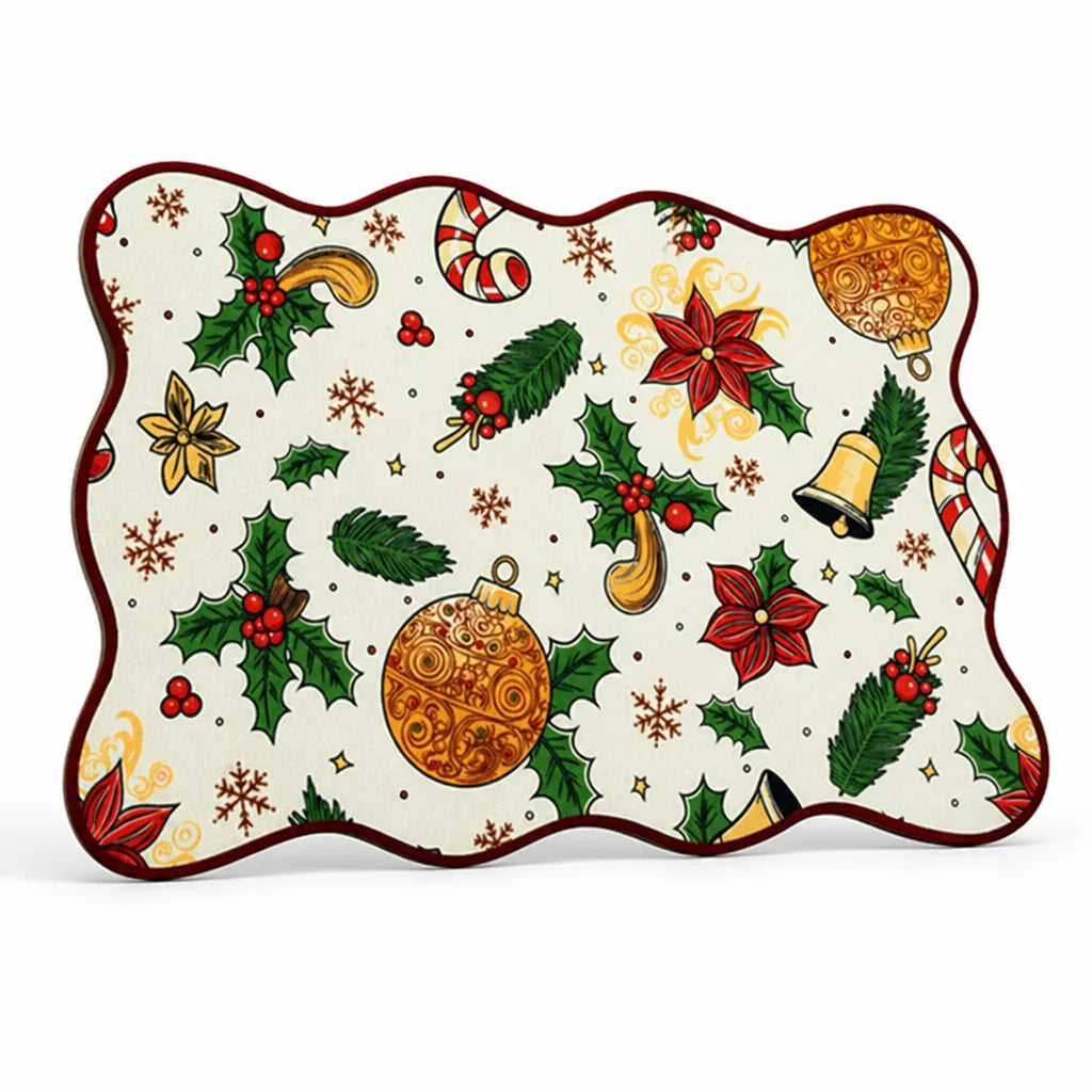 Placemat Festive Print Wipeable & Non-Slip 12 x 18