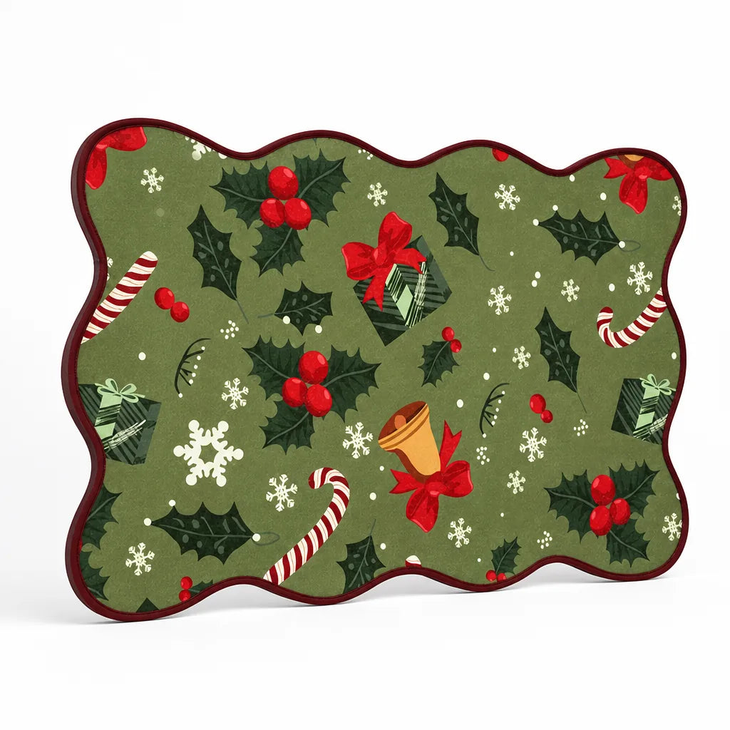 Placemat Festive Print Wipeable & Non-Slip 12 x 18