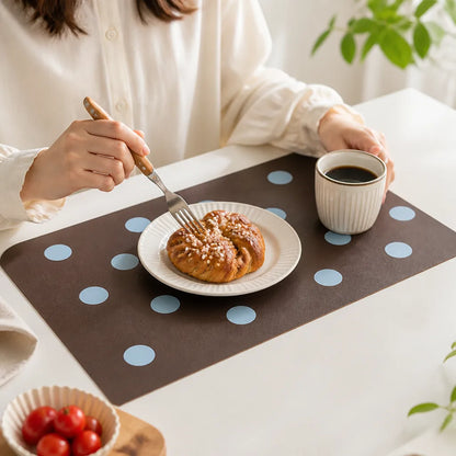 Placemat Polka Dot Water-Resistant & Non-Slip Backing