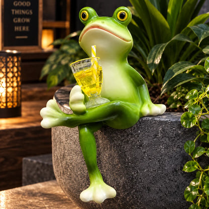 Plant Pot Figurine Rests On Rim Tool-Free