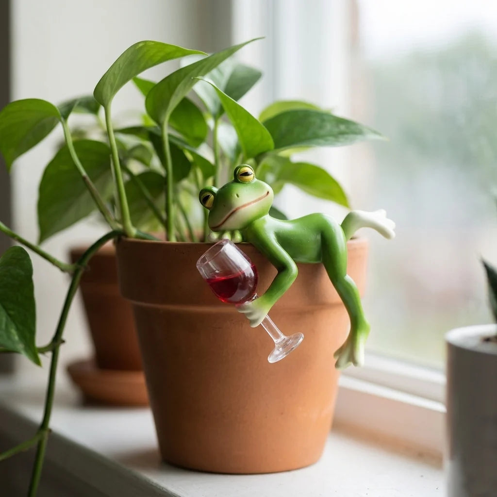 Plant Pot Figurine Rests On Rim Tool-Free