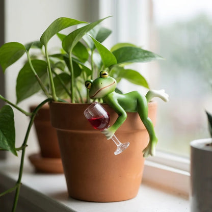 Plant Pot Figurine Rests On Rim Tool-Free