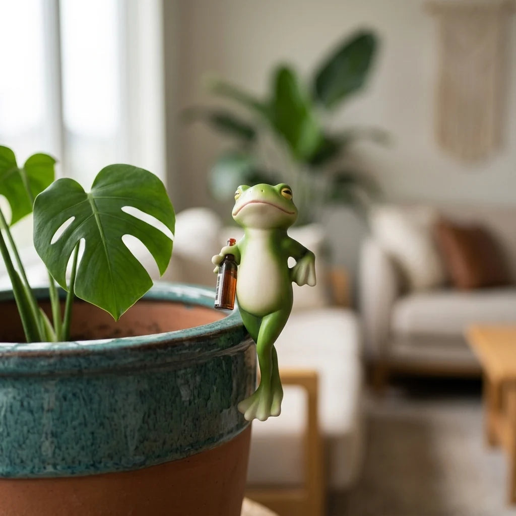 Plant Pot Figurine Rests On Rim Tool-Free