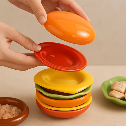 Plate Set Stackable Heat-Resistant 6-Piece