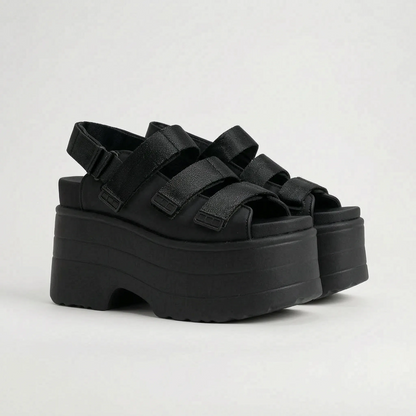 Platform Sandals Chunky 4.3-Inch Adjustable Straps Open-Toe