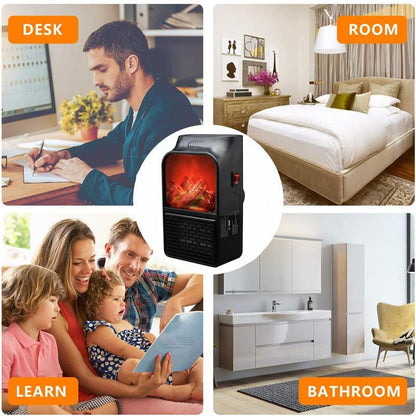 Plug-In Space Heater PTC Ceramic 500W Flame Effect