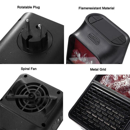 Plug-In Space Heater PTC Ceramic 500W Flame Effect